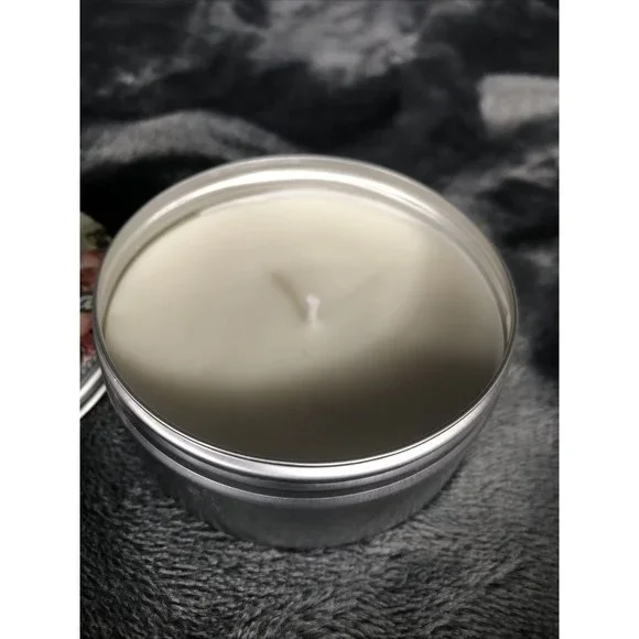 Hand Poured Candle Coconut And Soy Blend 4 Ounce Tin Peony In Freesia - Picture 3 of 4